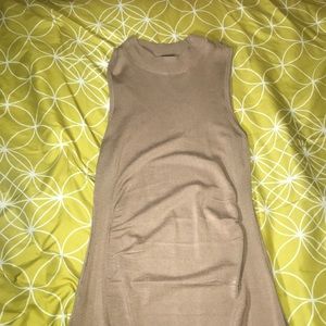 Khaki bodycon midi dress
